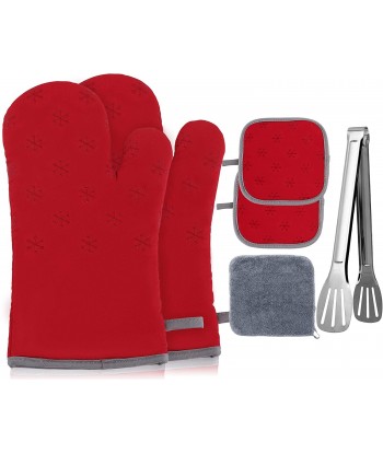 Professional Silicone Oven Glove, Oven Mitts and Pot Holders High Heat Resistant 500 Degree for Cooking