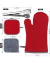 Professional Silicone Oven Glove, Oven Mitts and Pot Holders High Heat Resistant 500 Degree for Cooking