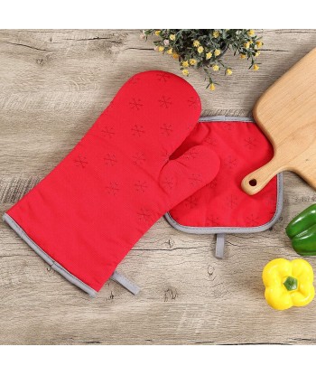 Professional Silicone Oven Glove, Oven Mitts and Pot Holders High Heat Resistant 500 Degree for Cooking