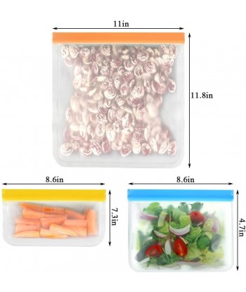 Reusable Storage Bags - 10 Pack Freezer Bags- Ziplock Lunch Bags for Food Marinate Meat Fruit Cereal