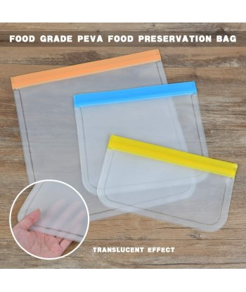 Reusable Storage Bags - 10 Pack Freezer Bags- Ziplock Lunch Bags for Food Marinate Meat Fruit Cereal