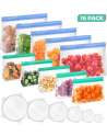 16 Pack Reusable Food Storage Bags for Lunch, Fruits, Vegetables, Home