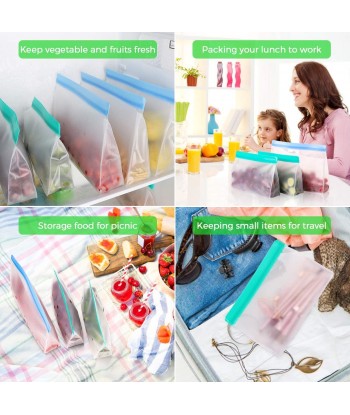 16 Pack Reusable Food Storage Bags for Lunch, Fruits, Vegetables, Home