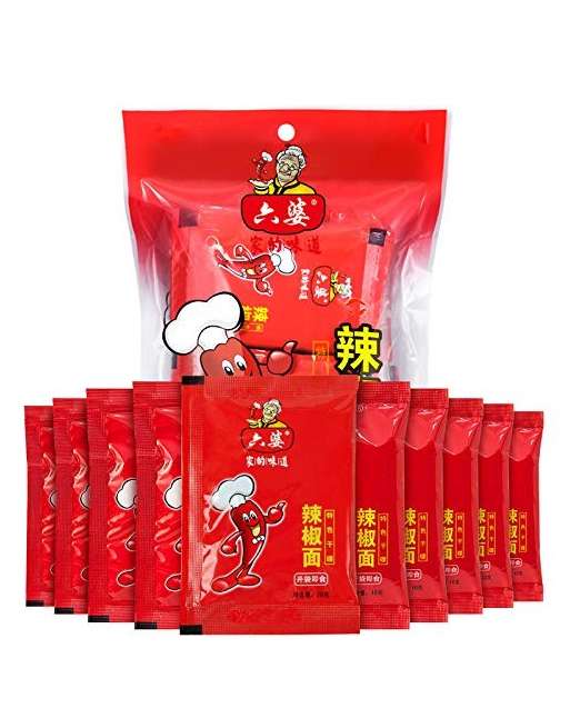 Delicious Sichuan Liupo Red Chili Powder/Chili Flakes,Hot Pot Dipping Sauce,Barbecue Ingredients BBQ Spice,六婆 辣椒面 (10bags red)