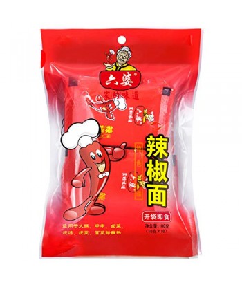 Delicious Sichuan Liupo Red Chili Powder/Chili Flakes,Hot Pot Dipping Sauce,Barbecue Ingredients BBQ Spice,六婆 辣椒面 (10bags red)