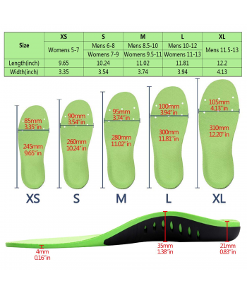 Plantar Fasciitis Arch Support Insoles for Men and Women Shoe Inserts