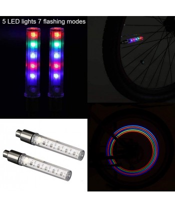 Senjwarm WATERPROOF LED WHEEL LIGHTS - BICYCLE WHEEL LIGHTS BIKE WHEEL LIGHT CAP LED TIRE VALVE CAP WITH BATTERY MOUNTAIN ROAD