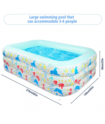 SENJWARM Inflatable Swimming Pool for Kids 82" x 55" x 23" Kids Pool Kiddie Pool Above Ground Backyard Garden Outdoor Indoor