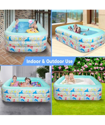 SENJWARM Inflatable Swimming Pool for Kids 82" x 55" x 23" Kids Pool Kiddie Pool Above Ground Backyard Garden Outdoor Indoor