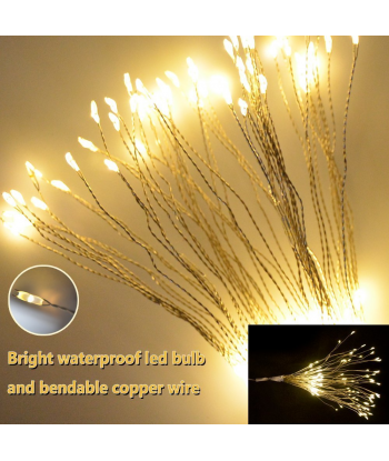 SENJWARM 4 Pack Firework Lights Led Copper Wire Starburst String Lights 8 Modes Battery Operated Fairy Lights with Remote