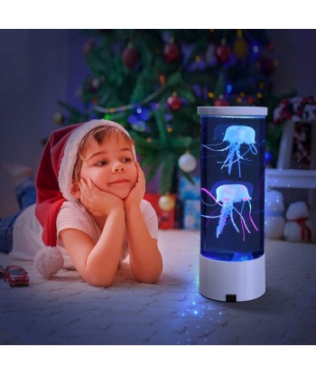 SENJWARM Electric Jellyfish Tank Table Lamp with 2 Silicone Jelly Fish, LED Lava Lamps with Color Changing Mood Lights