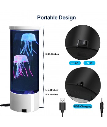 SENJWARM Electric Jellyfish Tank Table Lamp with 2 Silicone Jelly Fish, LED Lava Lamps with Color Changing Mood Lights