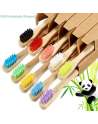 SENJWARM 10 Pieces Kids Bamboo Toothbrush Natural Soft Bristle Toothbrush Wooden BPA-Free Color Travel(Kids)