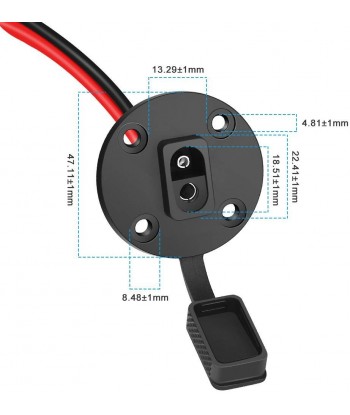 12AWG SAE Solar Power Socket Sidewall Port,Weatherproof SAE Quick Connect Solar Panel Connector