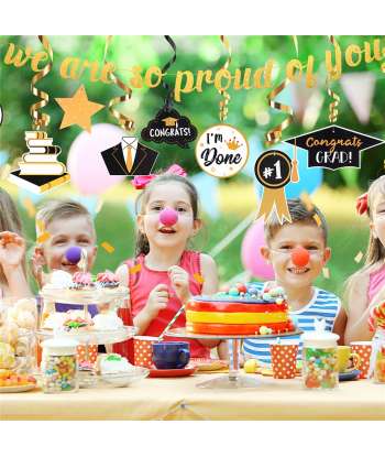 SENJWARM Graduation Decorations, 31PCS Graduation Party Supplies, Graduation Stuff Hanging Swirls Ceiling Decor