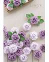 SENJWARM Artificial Flowers African Violet Purple Roses 25pcs Real Looking Fake Roses