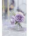 SENJWARM Artificial Flowers African Violet Purple Roses 25pcs Real Looking Fake Roses