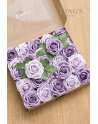SENJWARM Artificial Flowers African Violet Purple Roses 25pcs Real Looking Fake Roses