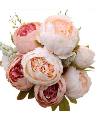 SENJWARM Vintage Artificial Peony Silk Flowers Bouquet Home Wedding Decoration