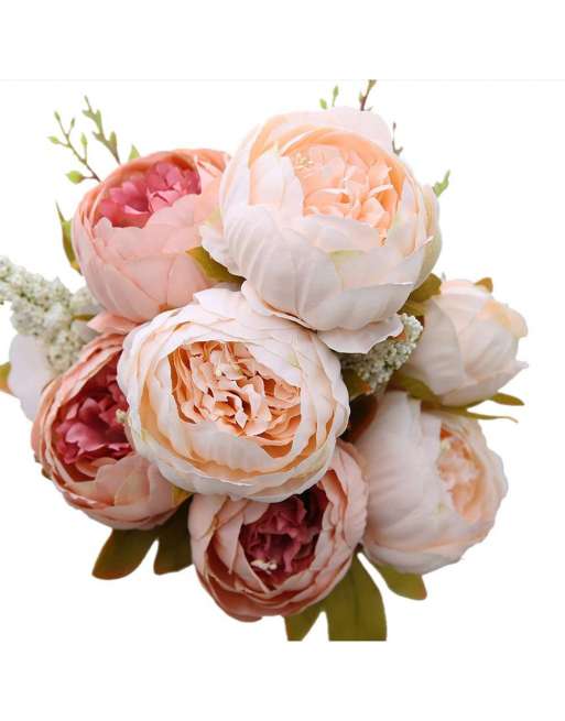 SENJWARM Vintage Artificial Peony Silk Flowers Bouquet Home Wedding Decoration