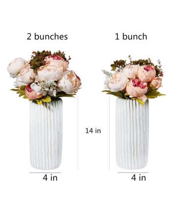 SENJWARM Vintage Artificial Peony Silk Flowers Bouquet Home Wedding Decoration