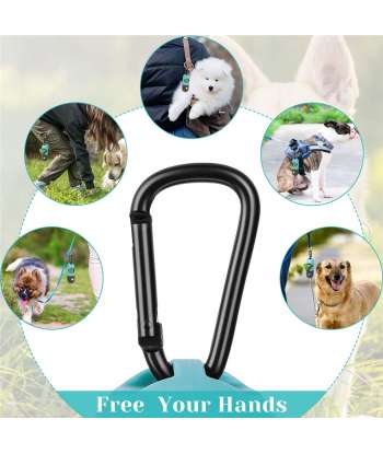 SENJWARM Dog Poop Bags Dispenser with LED Flashlight, 2pcs Puppy Pickup Bags Holder with Carabiner Clip & 6 Rolls Pet Waste Bags