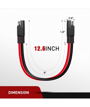 10 AWG SAE Extension Cable SAE to SAE Extension Cable [2 Pack ] DC Power Automotive Extension Cord Quick Connect