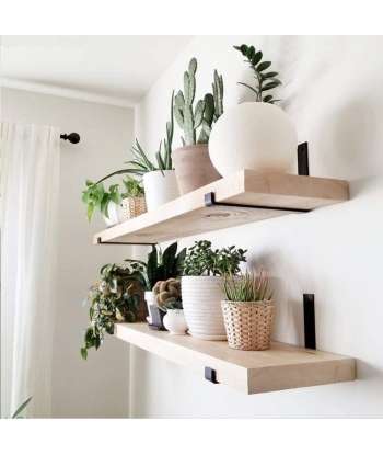 Shelf Brackets 11.25 x 6 Inch, Heavy Duty Black Metal Floating Shelf Bracket - 6 Pack