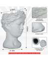 Face Planter Pot Head Planter Pot Female Statue Head Planter, 10.5" Cement Woman Face Pot for Indoor Outdoor, Flower Vase