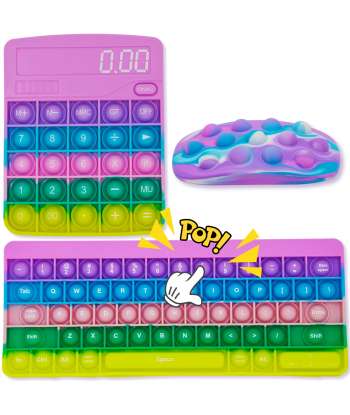 SENJWARM Push Pop Bubble Squeeze Toy Keyboard Mouse and Calculator Set of 3