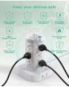 Surge Protector Power Strip Tower - 12 Widely Outlets with 4 USB Ports (1 USB C)