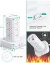 Surge Protector Power Strip Tower - 12 Widely Outlets with 4 USB Ports (1 USB C)