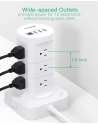 Surge Protector Power Strip Tower - 12 Widely Outlets with 4 USB Ports (1 USB C)
