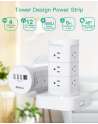 Surge Protector Power Strip Tower - 12 Widely Outlets with 4 USB Ports (1 USB C)