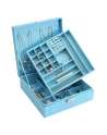 DerBlue Jewelry Case Jewelry Box for Women Two-Layer Lint Jewelry