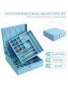DerBlue Jewelry Case Jewelry Box for Women Two-Layer Lint Jewelry