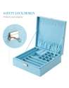 DerBlue Jewelry Case Jewelry Box for Women Two-Layer Lint Jewelry