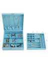 DerBlue Jewelry Case Jewelry Box for Women Two-Layer Lint Jewelry