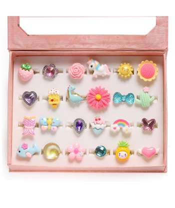 PinkSheep Little Girl Jewel Rings in Box