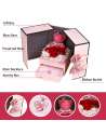 SENJWARM Preserved Rose Gifts Set Includes 925 Sterling Silver Necklace with Heart and Mom Jewelry Design