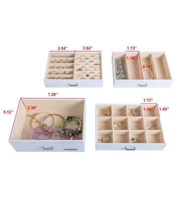 SENJWARM Synthetic Leather Huge Jewelry Box Mirrored Watch Organizer Necklace Ring Earring Storage Lockable Gift Case (Black)