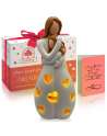 SENJWARM Gifts for Mom from Daughter - Candle Holder Statue W/ Flickering Led Candle