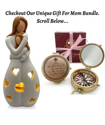 SENJWARM Gifts for Mom from Daughter - Candle Holder Statue W/ Flickering Led Candle