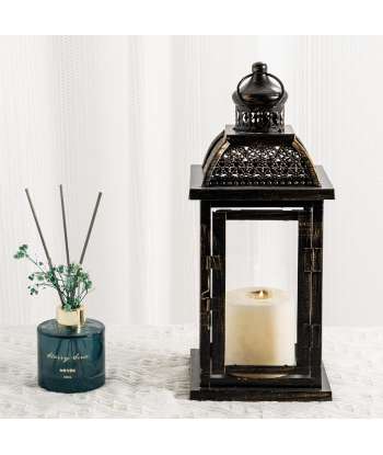 SENJWARM Candle Lantern Decorative, 15.2 inch Large Size Hexagon Hanging, Vintage Metal Candle Holder