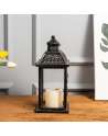 SENJWARM Candle Lantern Decorative, 15.2 inch Large Size Hexagon Hanging, Vintage Metal Candle Holder