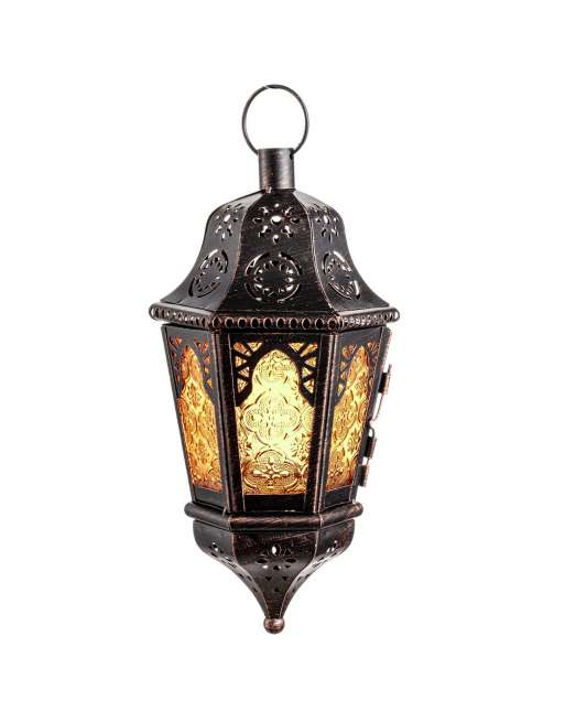 SENJWARM Ramadan Candle Lantern, Vintage Decorative Hanging Lantern for Home Outdoor Patio
