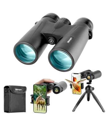 SENJWARM 12x42 HD Binoculars for Adults with Upgraded Phone Adapter, Tripod and Tripod Adapter