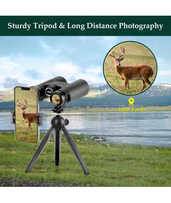 SENJWARM 12x42 HD Binoculars for Adults with Upgraded Phone Adapter, Tripod and Tripod Adapter