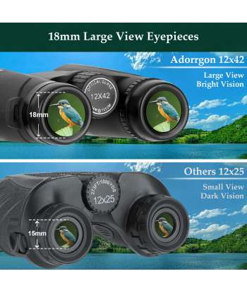 SENJWARM 12x42 HD Binoculars for Adults with Upgraded Phone Adapter, Tripod and Tripod Adapter