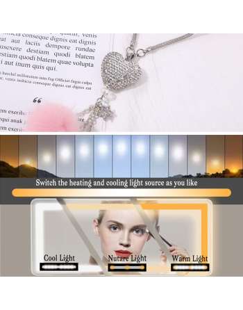 Car Visor Vanity Mirror Car Makeup Mirror with LED Lights for Car Truck SUV Rear View Mirror Sun-Shading Cosmetic Mirror